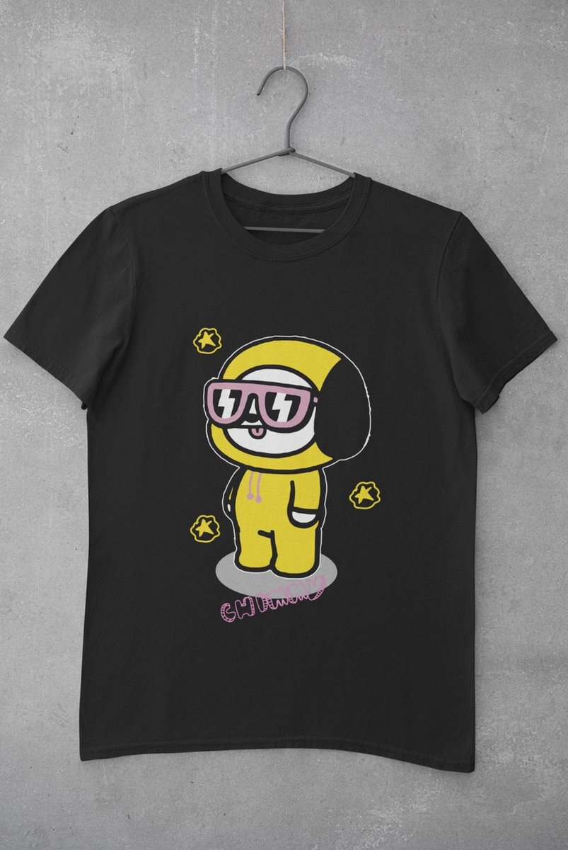 Chimmy Doodle T-Shirt ZWART Maat L | BTS BT21 Bangtan Boys Korea Kdrama K-Drama Kpop K-pop korean boy band Muziek music